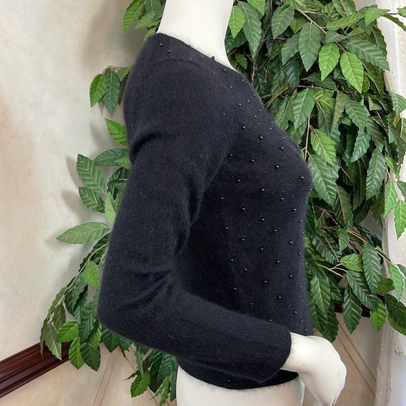ANGORA YARN BEAD EMBELLISHED SWEATER - Picture 4 of 8